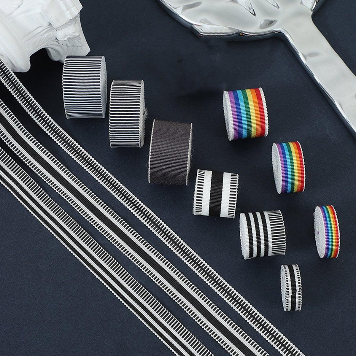 High-Density Fabric Stripe Ribbon 50 Yards