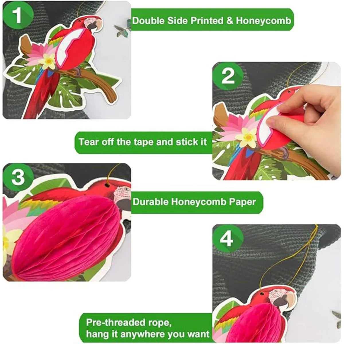 6/9/12pcs Parrot Charm Party Decoration