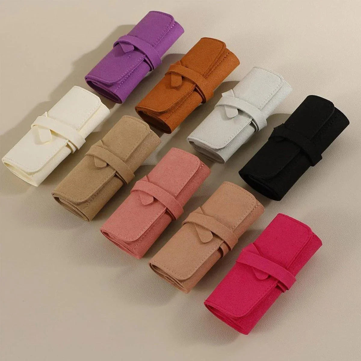 Travel Portable Jewelry Organizer Pouch 9Colours 1PC