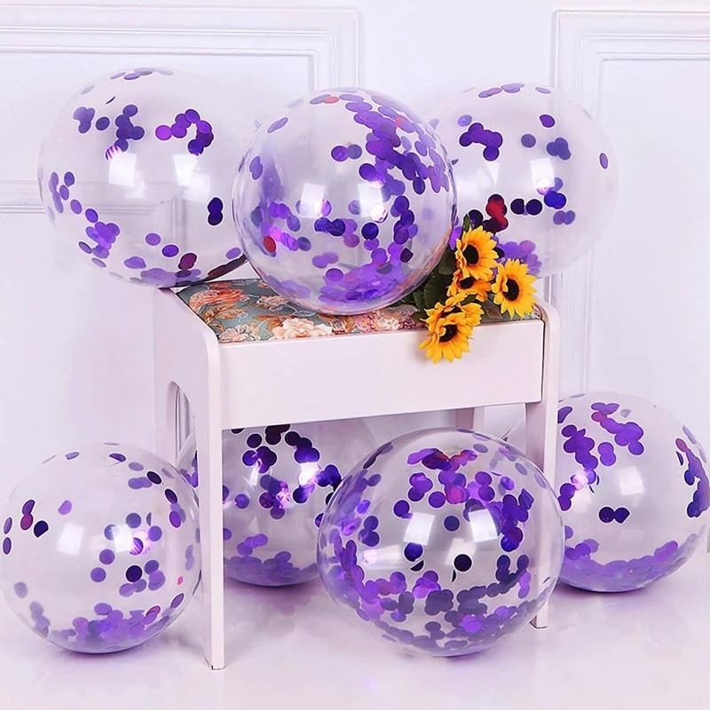 30cm Confetti Balloons Glitter Clear Latex 10PCS
