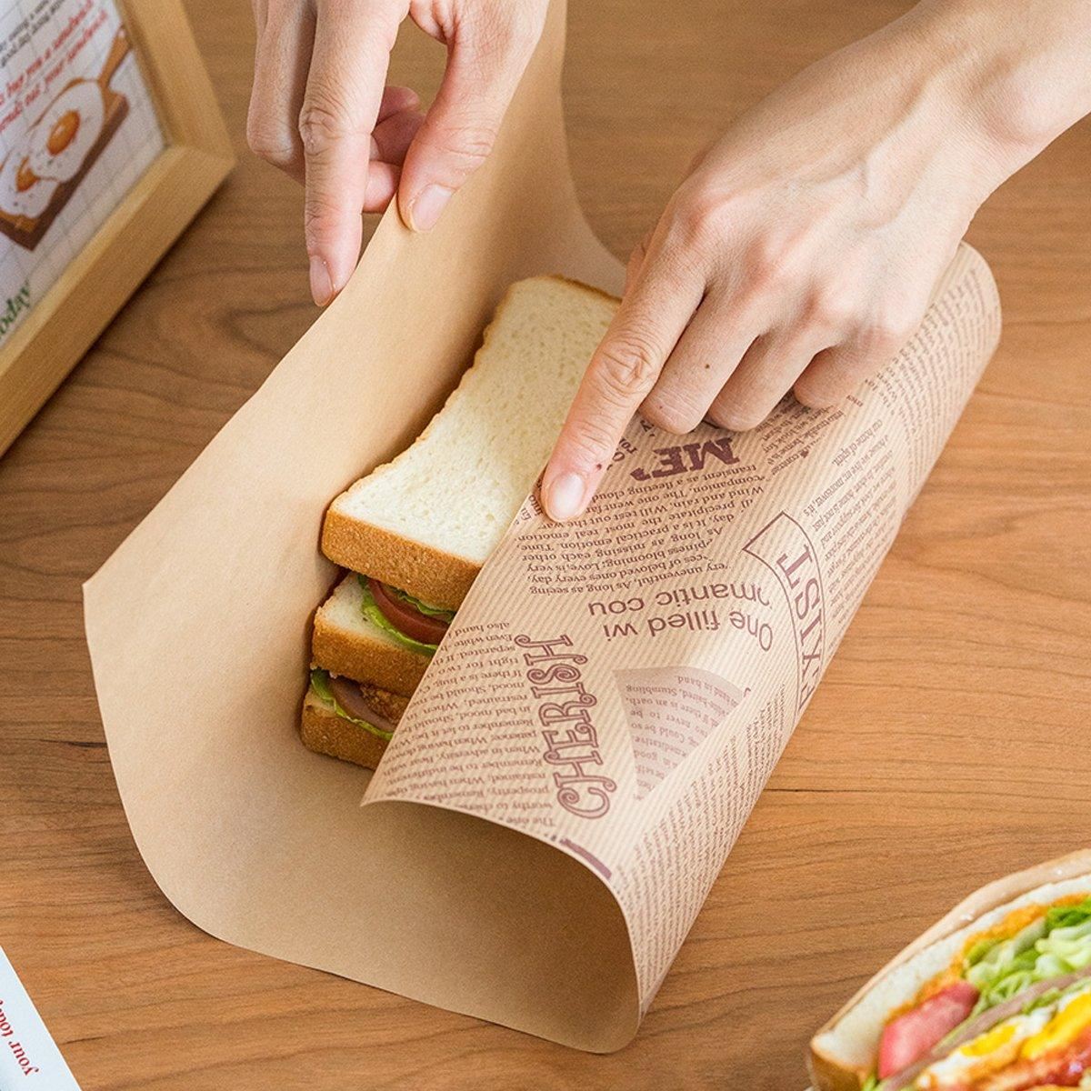 Grease-Proof Coated Sandwich Wrapping Papers 100PCS