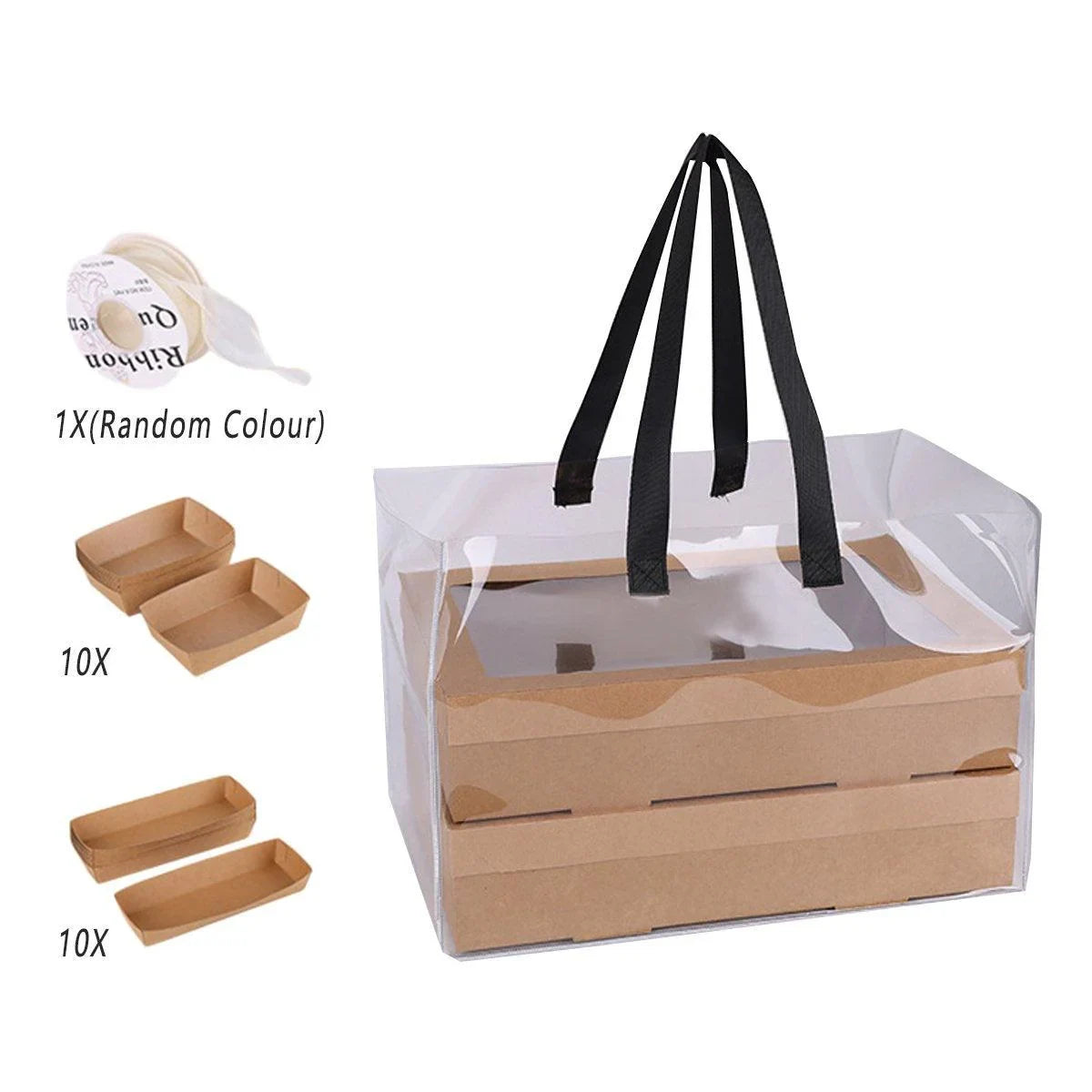 Grazing Boxes Kraft Paper with Clear Window 10PCS