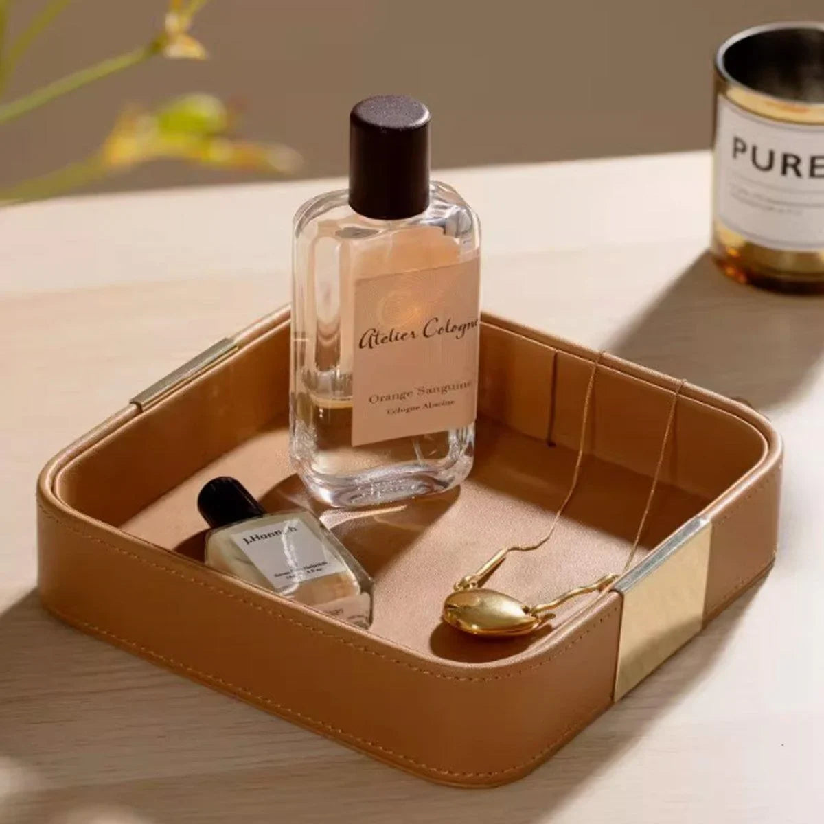 Leather Desktop Storage Tray 1PC