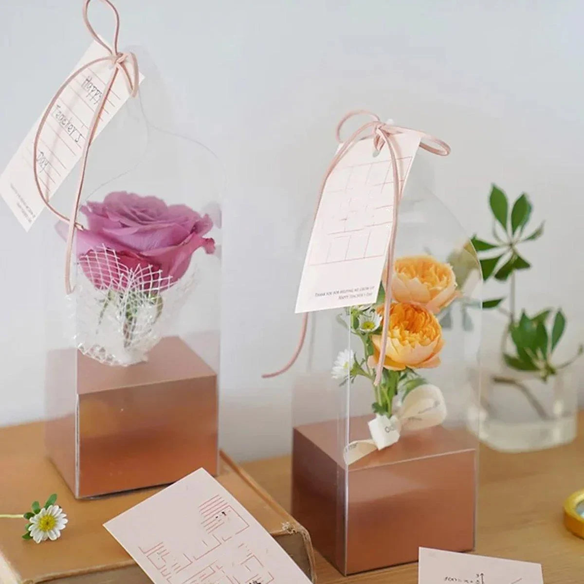 Clear PVC Flower Boxes Gift Packaging 10PCS