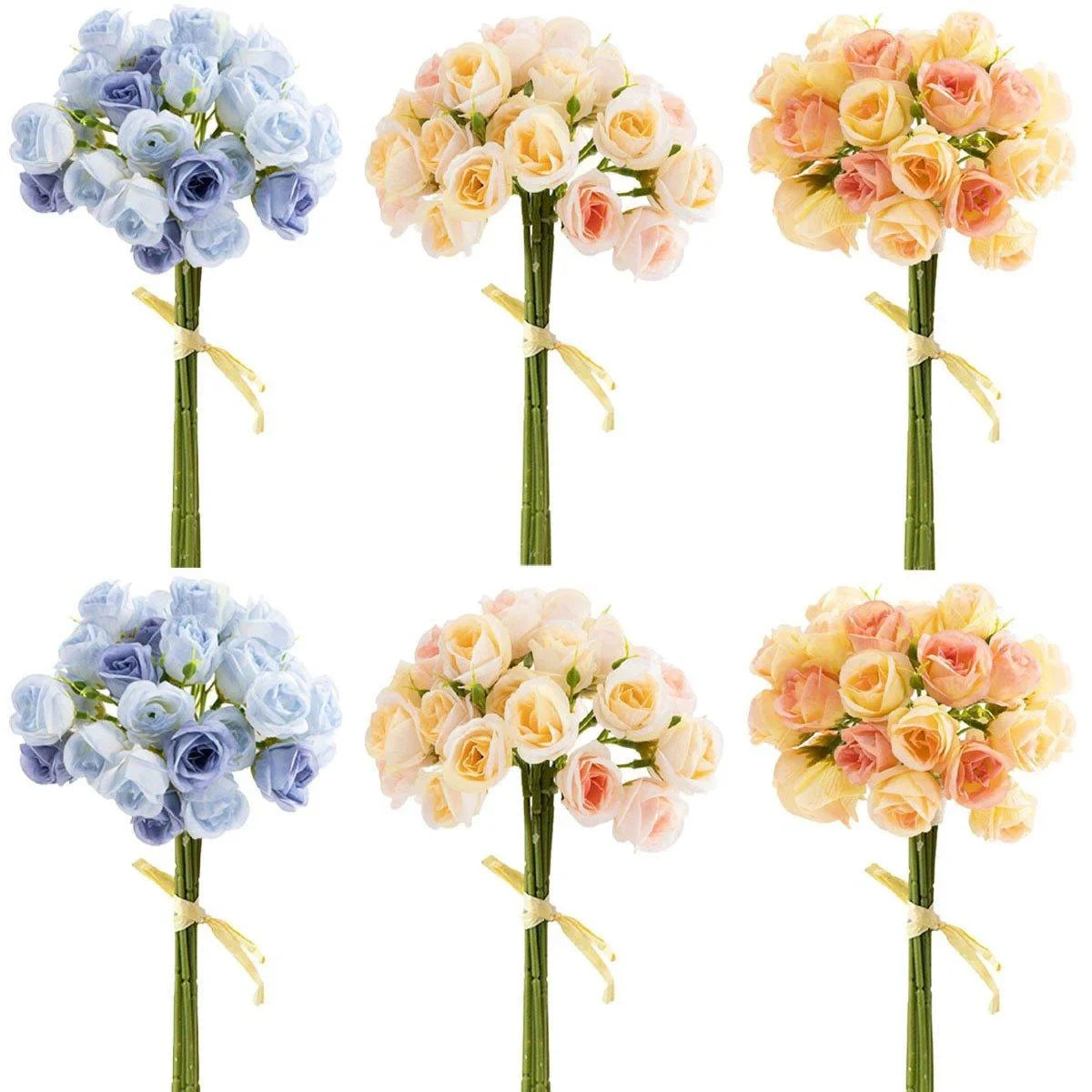 27 Head Broken Ice Blue Holding Flower Fake Flowers 2PCS