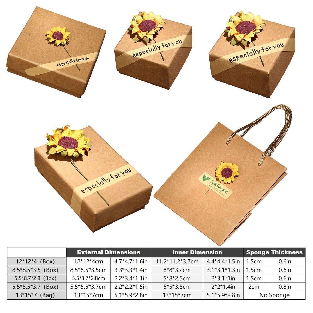 Kraft Paper Jewelry Gift Boxes 50PCS