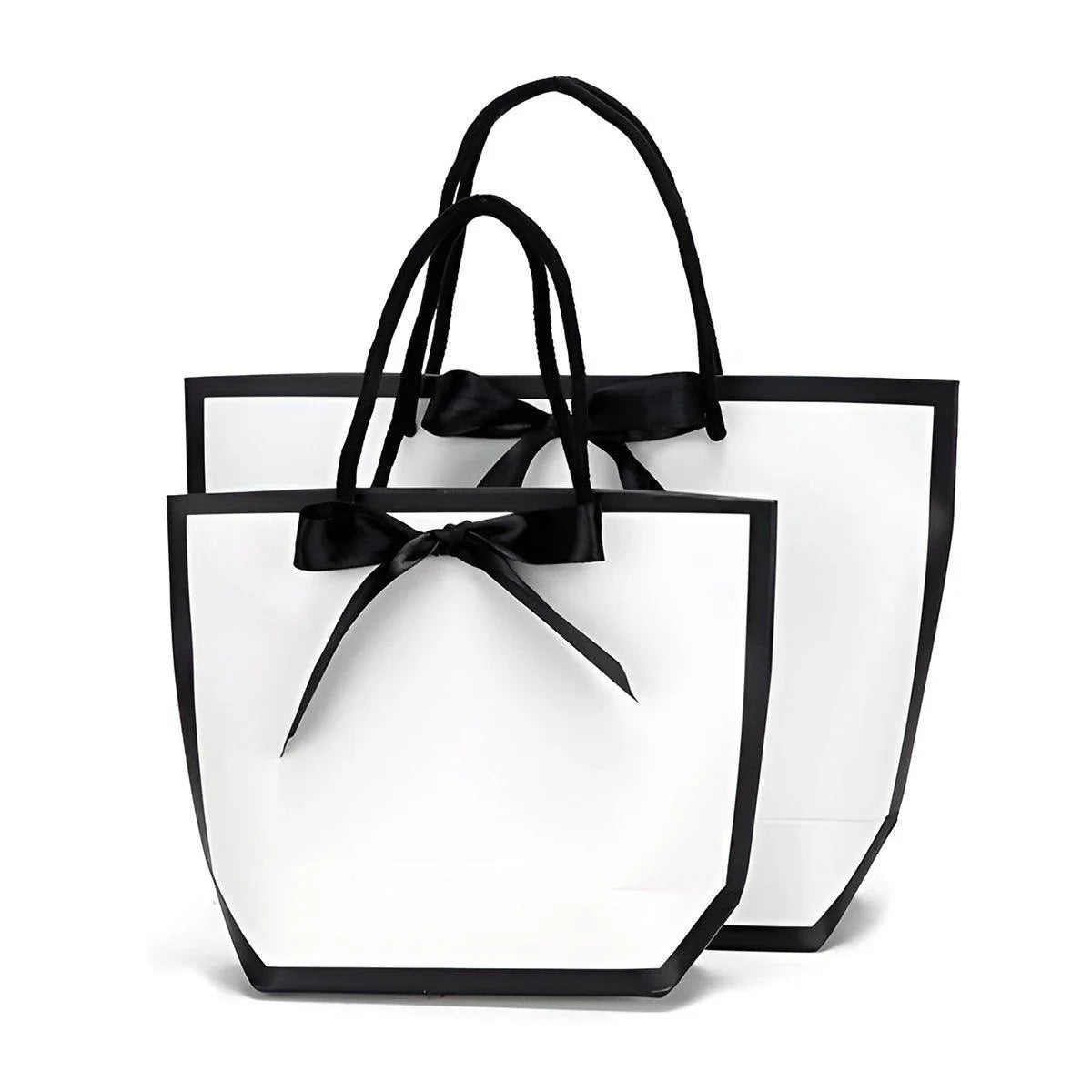 Paper Gift Bags with Black Ribbon 25PCS