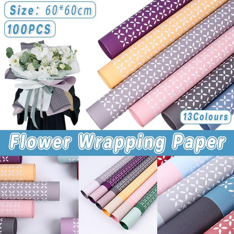 Waterproof Two-Tone Print Wrapping Paper 100PCS