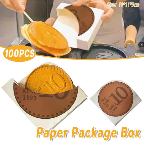 Paper Food Packaging Boxes Round 100PCS