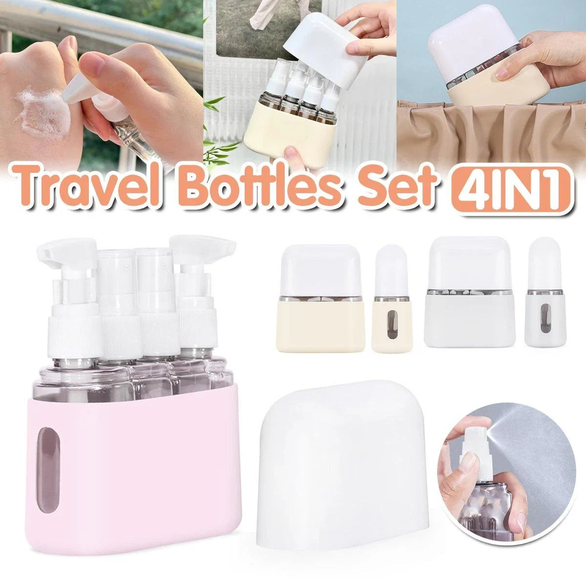 Portable Transparent Plastic Bottling 3 Colors 1Set