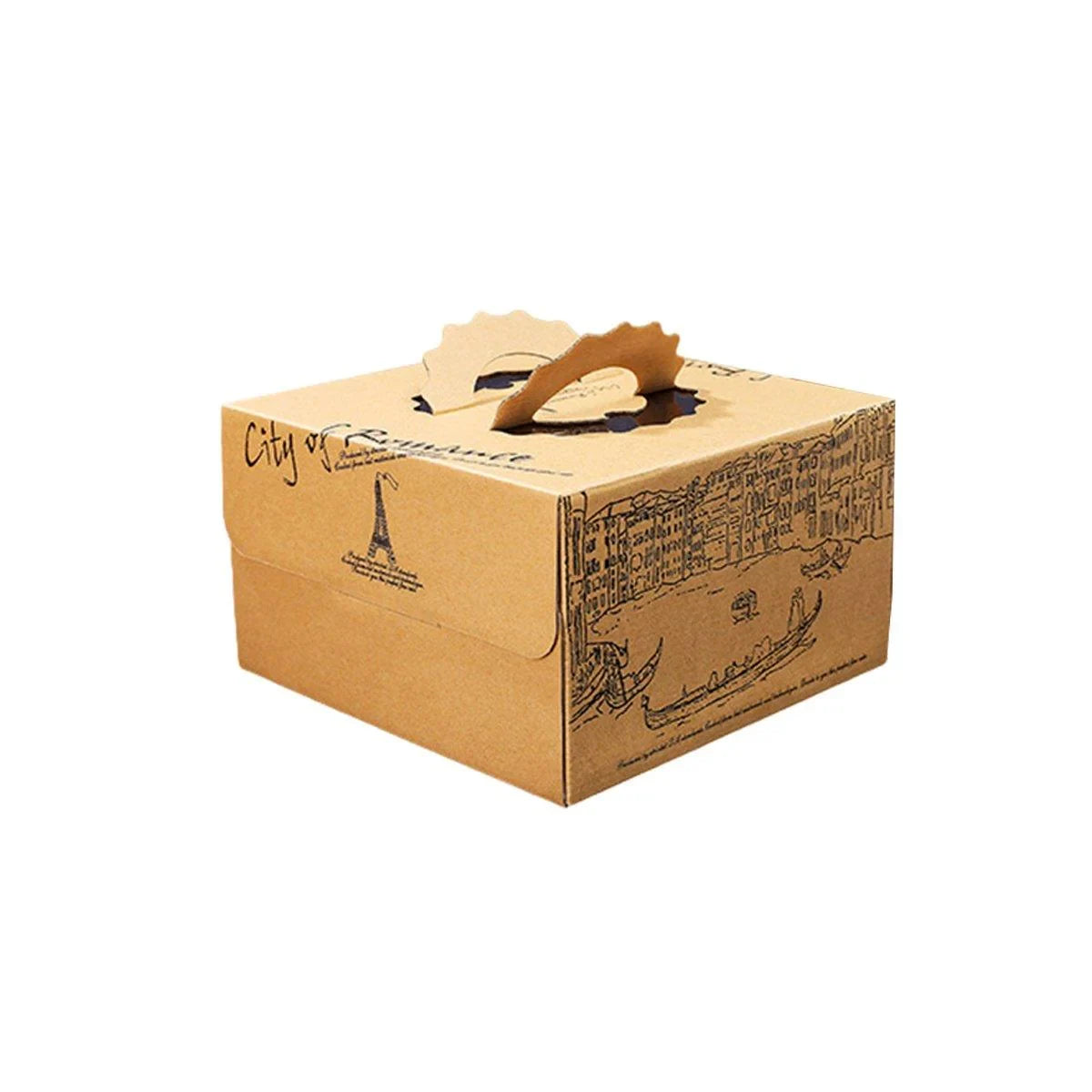 European Style Kraft Paper Cake Boxes 10PCS