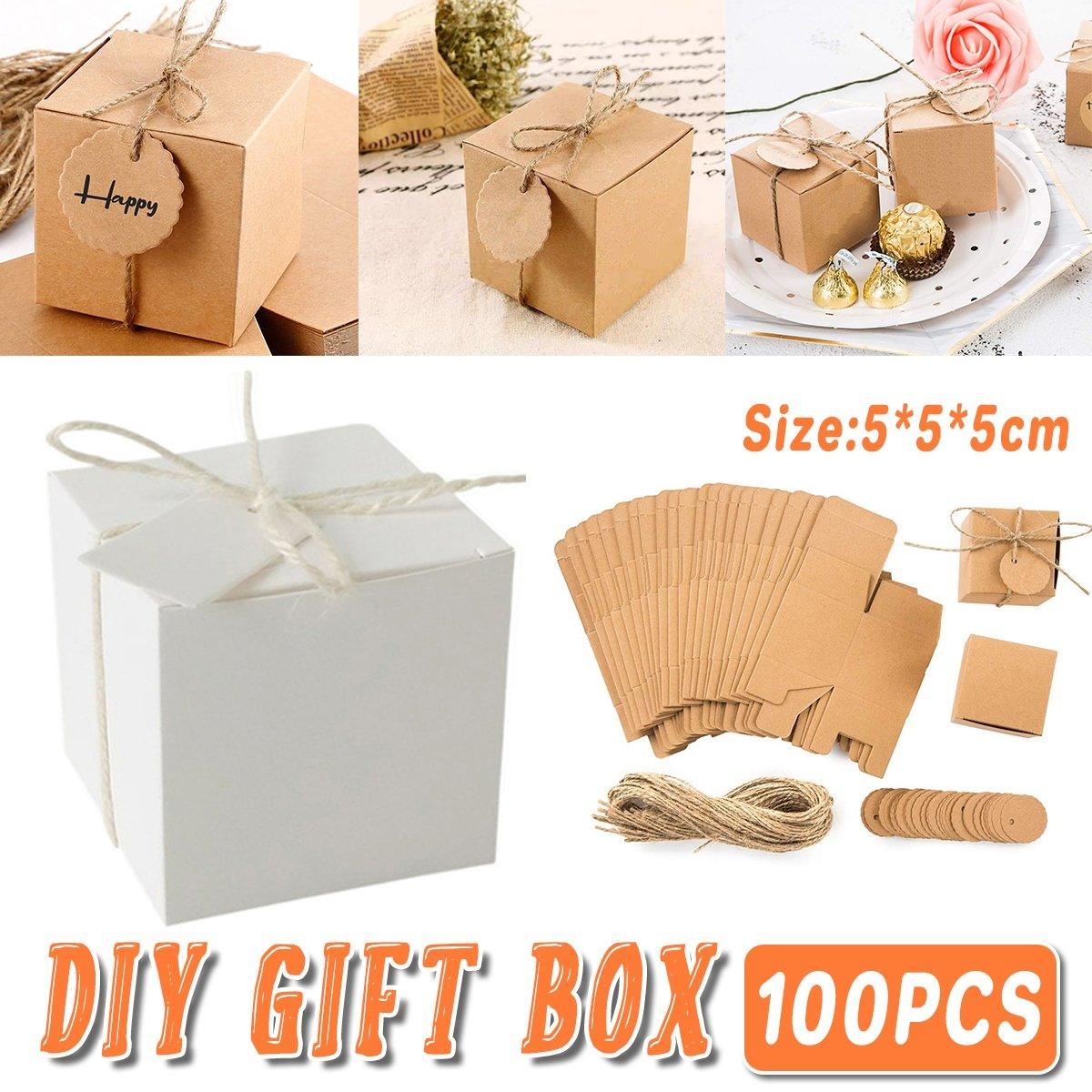 Kraft Paper Favour Gift Boxes 100PCS