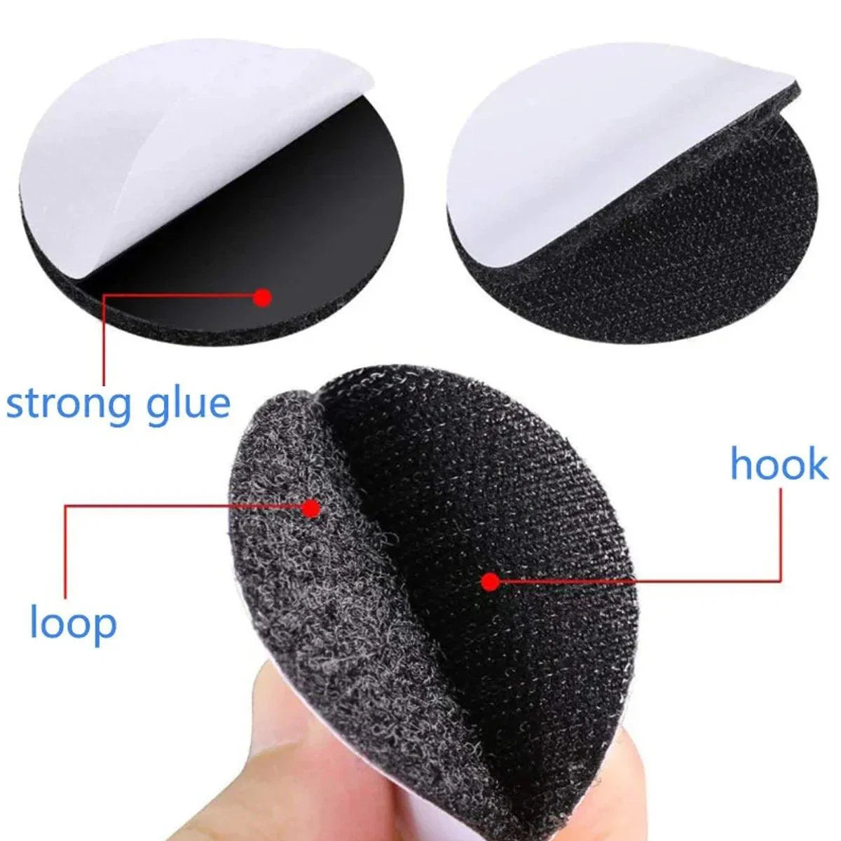 Nylon Adhesive Hook and Loop Stickers 4-108Packs