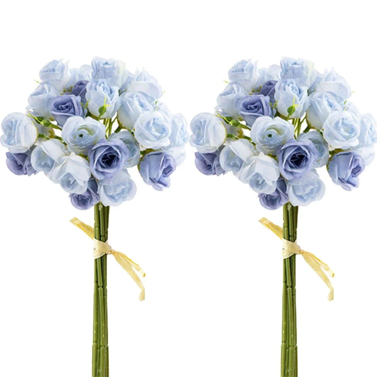 27 Head Broken Ice Blue Holding Flower Fake Flowers 2PCS