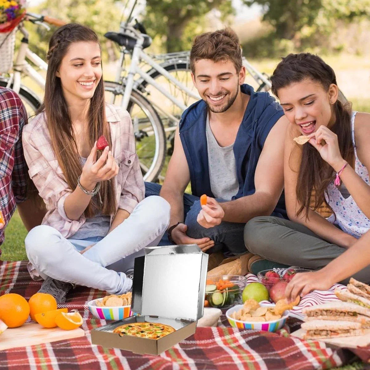 Pizza Boxes Aluminum Foil Lining Heat Retention 50PCS