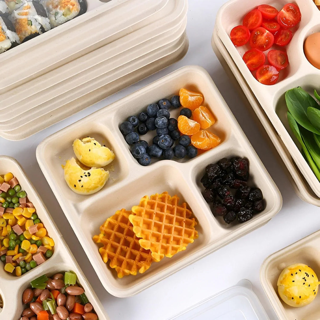 Plant Fibers Takeaway Containers Boxes 25-50pcs