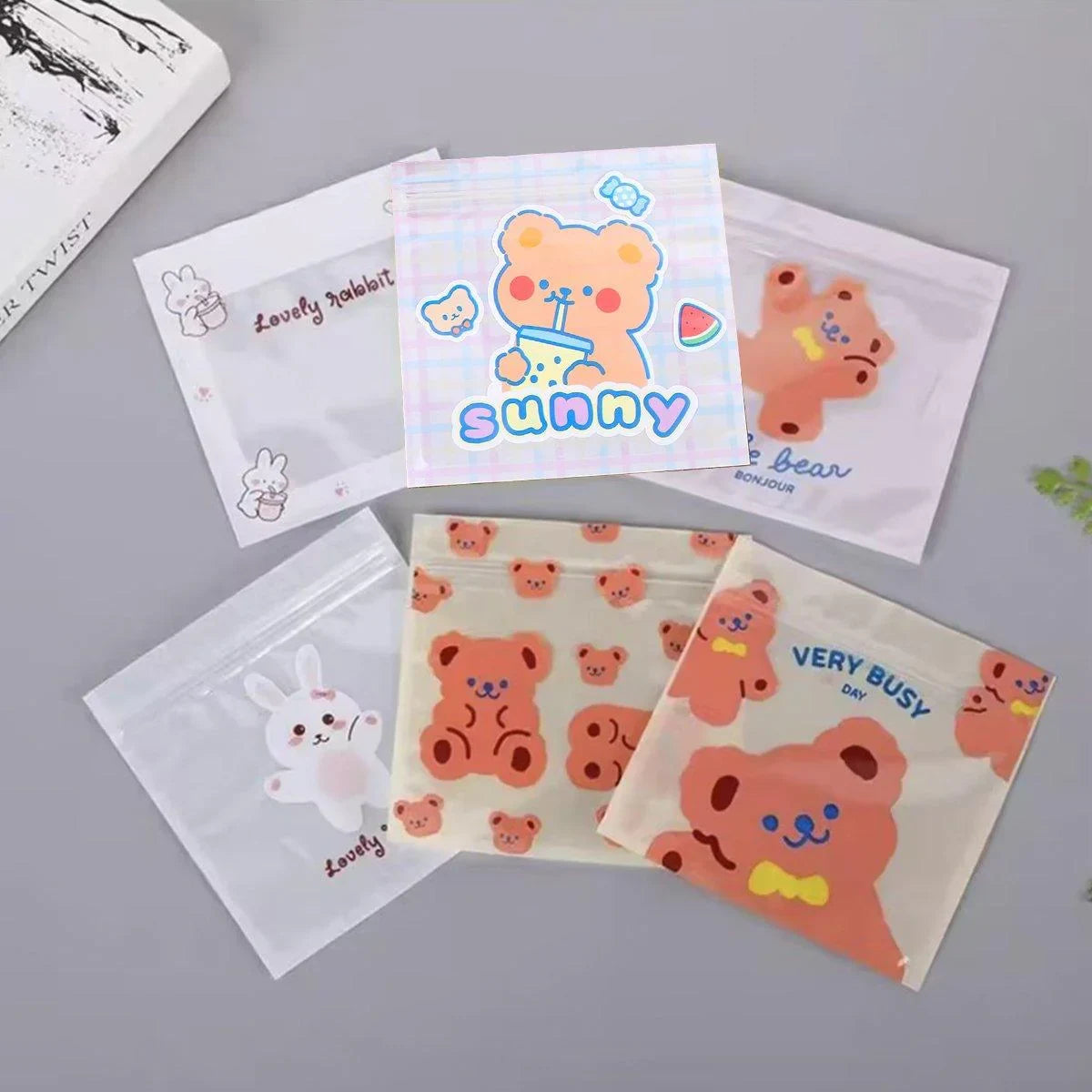 These cute cartoon Ziplock bags are perfect for keeping your snacks, candies, and cookies fresh and secure.