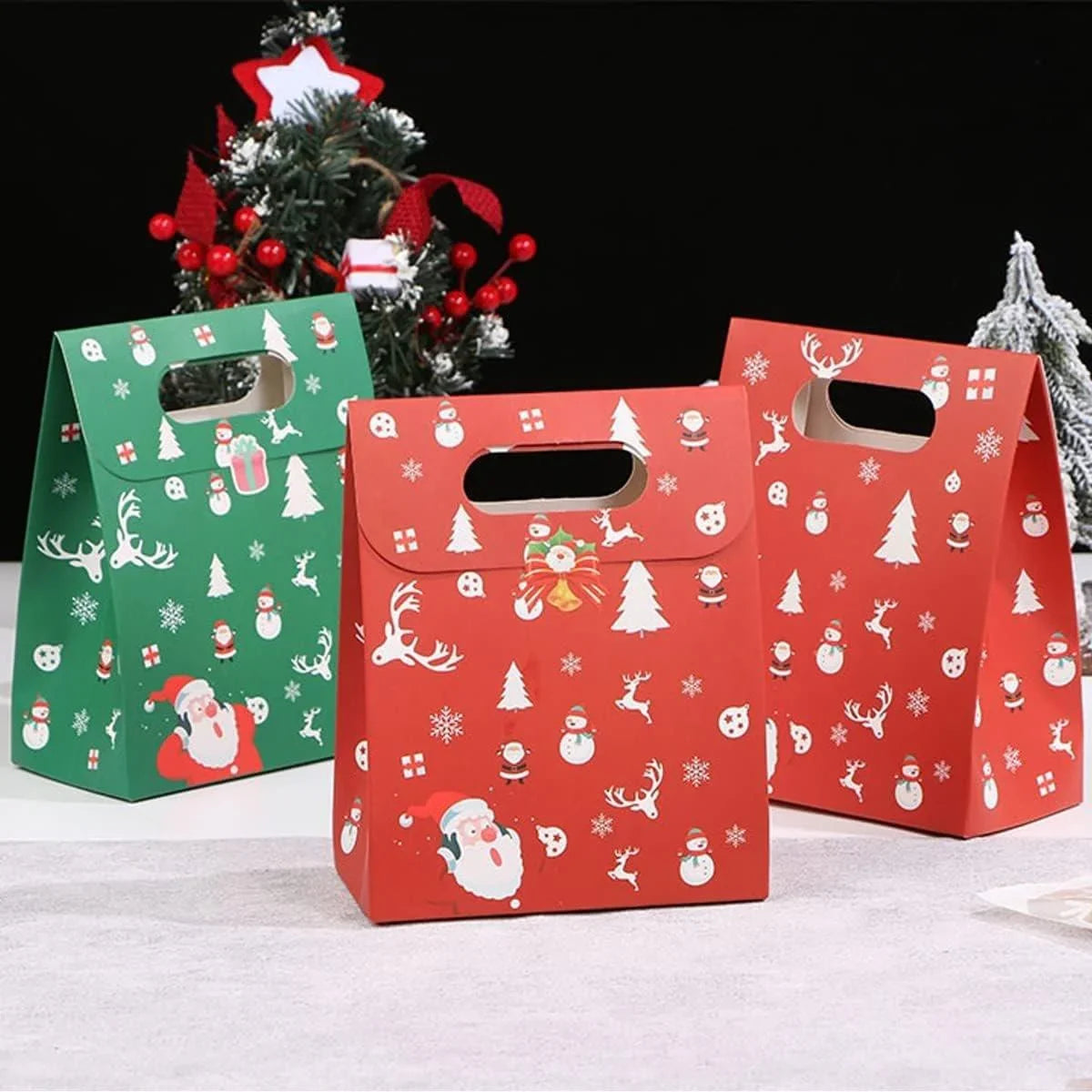 50PCS Christmas Candy Biscuit Packaging Box Gift Bag
