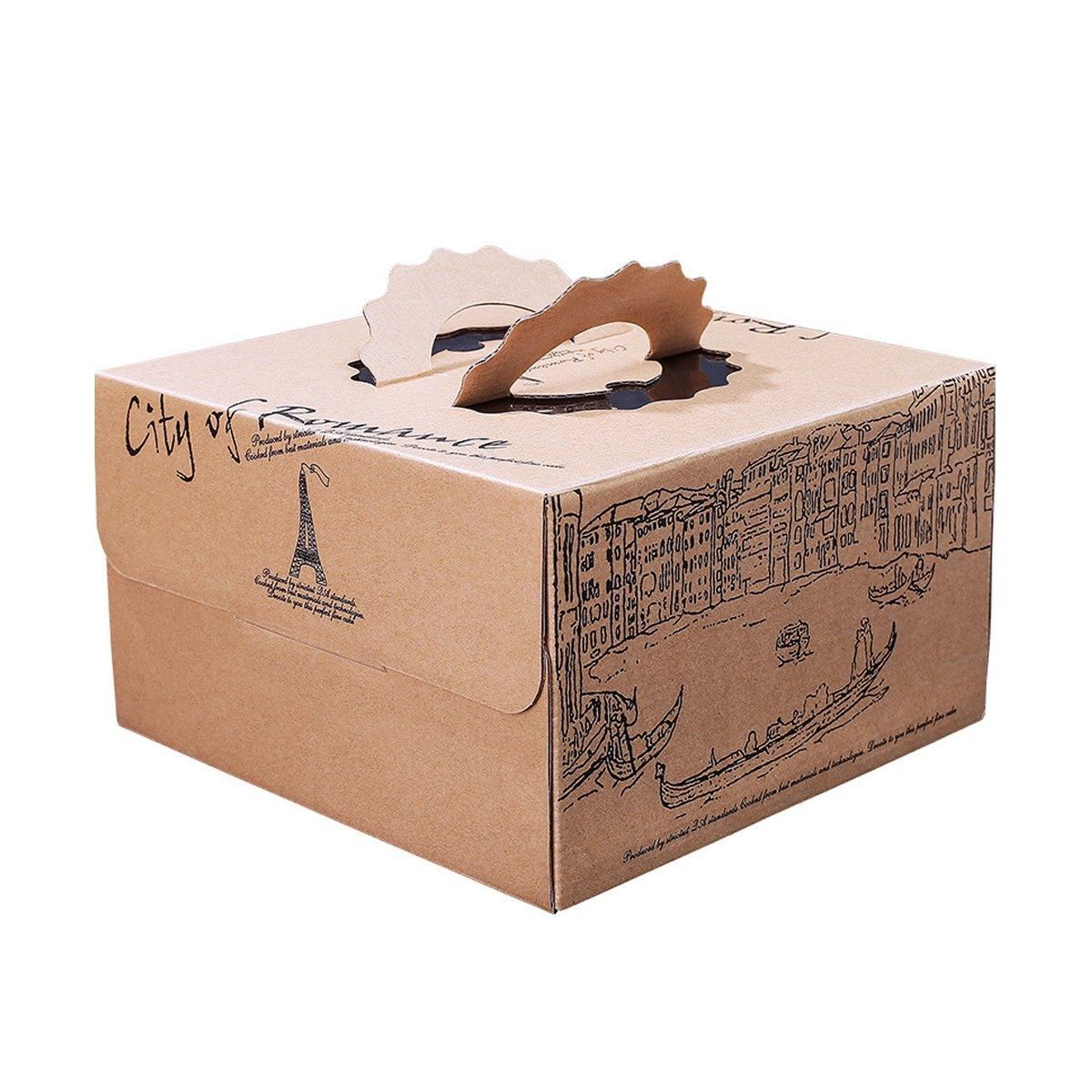 European Style Kraft Paper Cake Boxes 10PCS