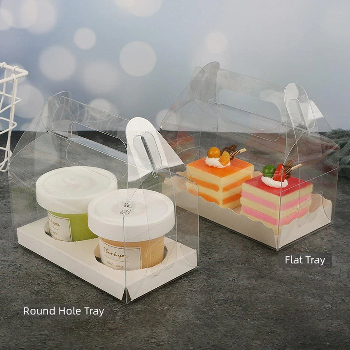 Portable Clear Pastry Boxes for Desserts 25PCS