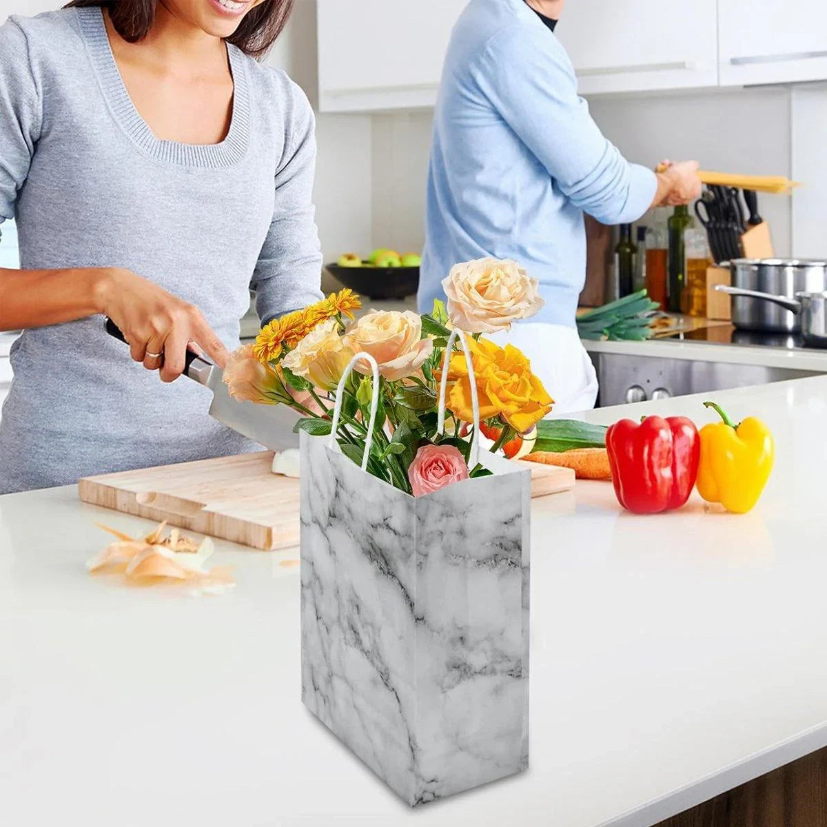 25PCS Shopping Paper Bag Handbag Party Favor Gift Bags