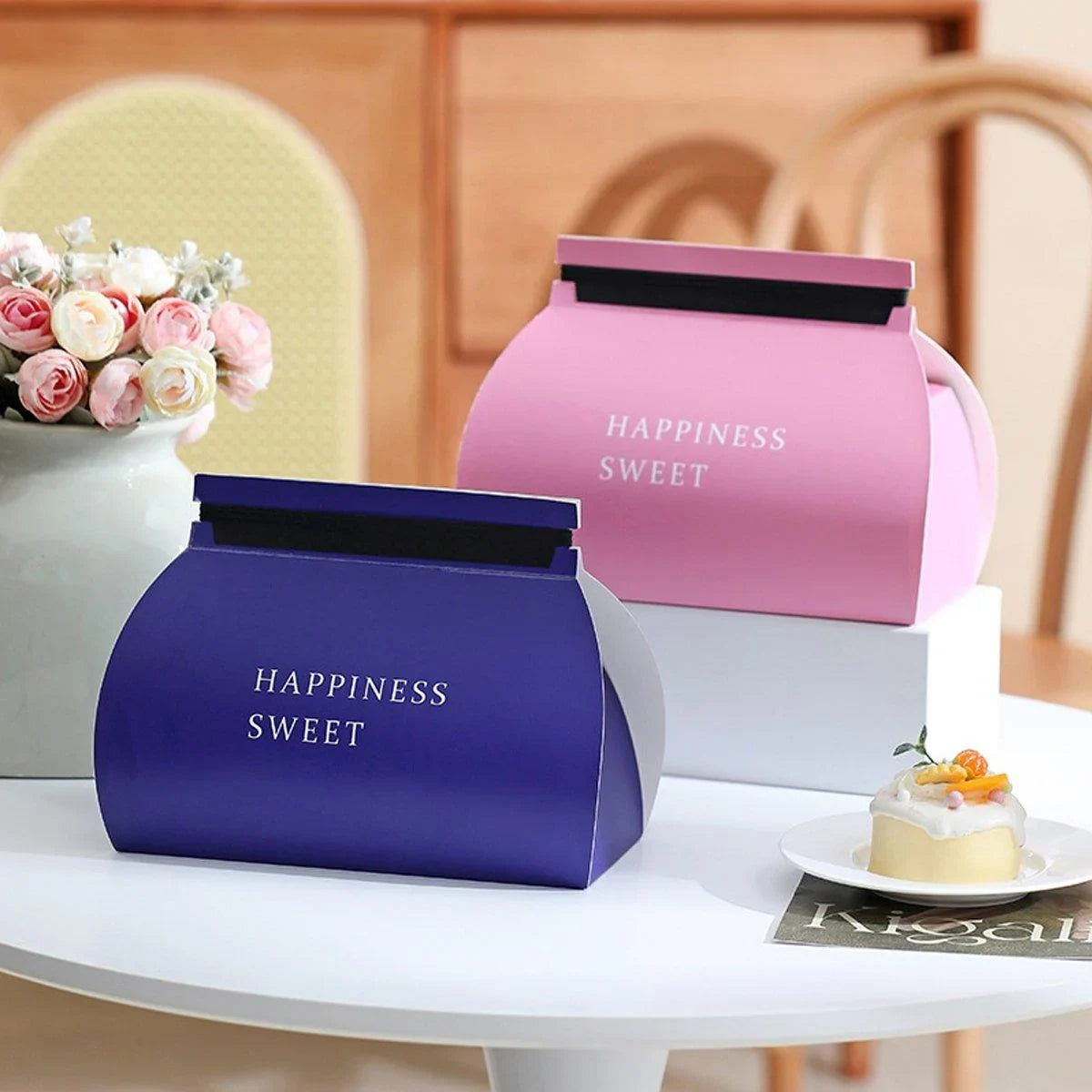 Food-Grade Paperboard Stylish Cake and Mousse Pastry Boxes 10pcs