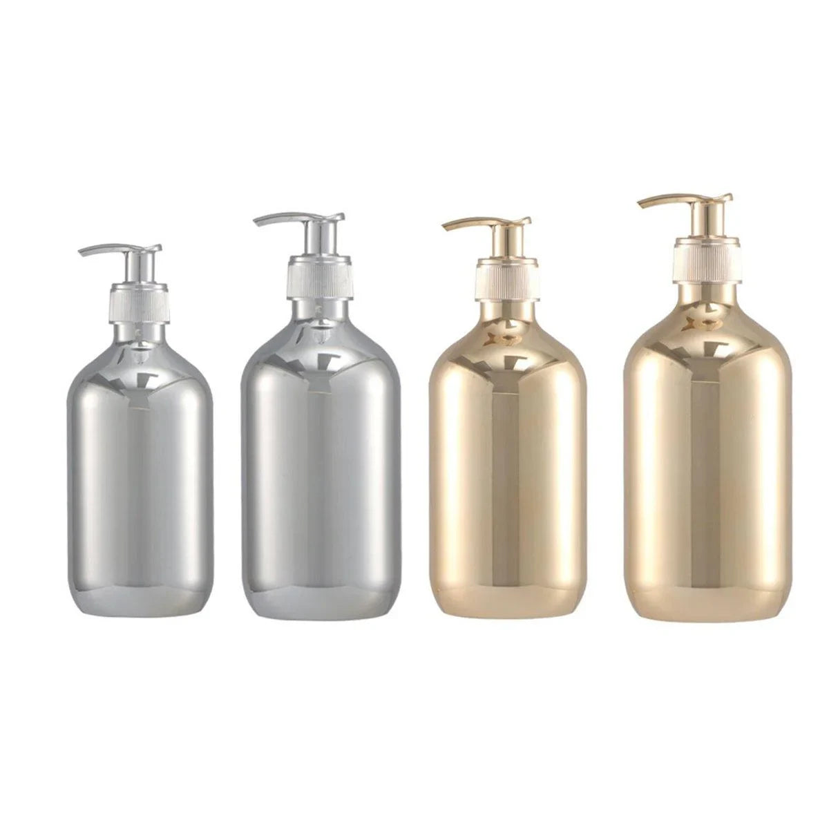 Pump Dispensing Bottle 5-Pack Silver and Gold 300ml/500ml