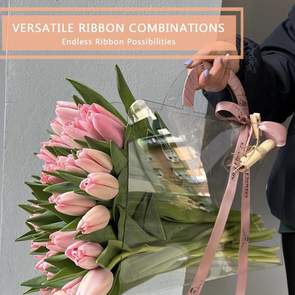 Transparent Flower Handbags PET Floral Display 10PCS