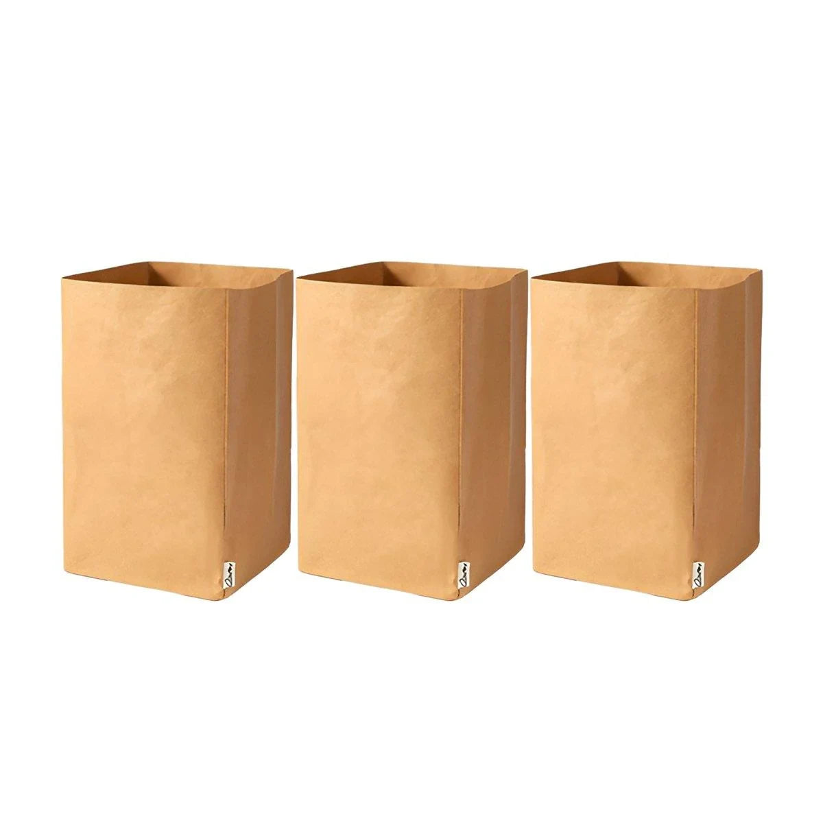 3PCS Washable Kraft Paper Storage Bag Kitchen Organizer