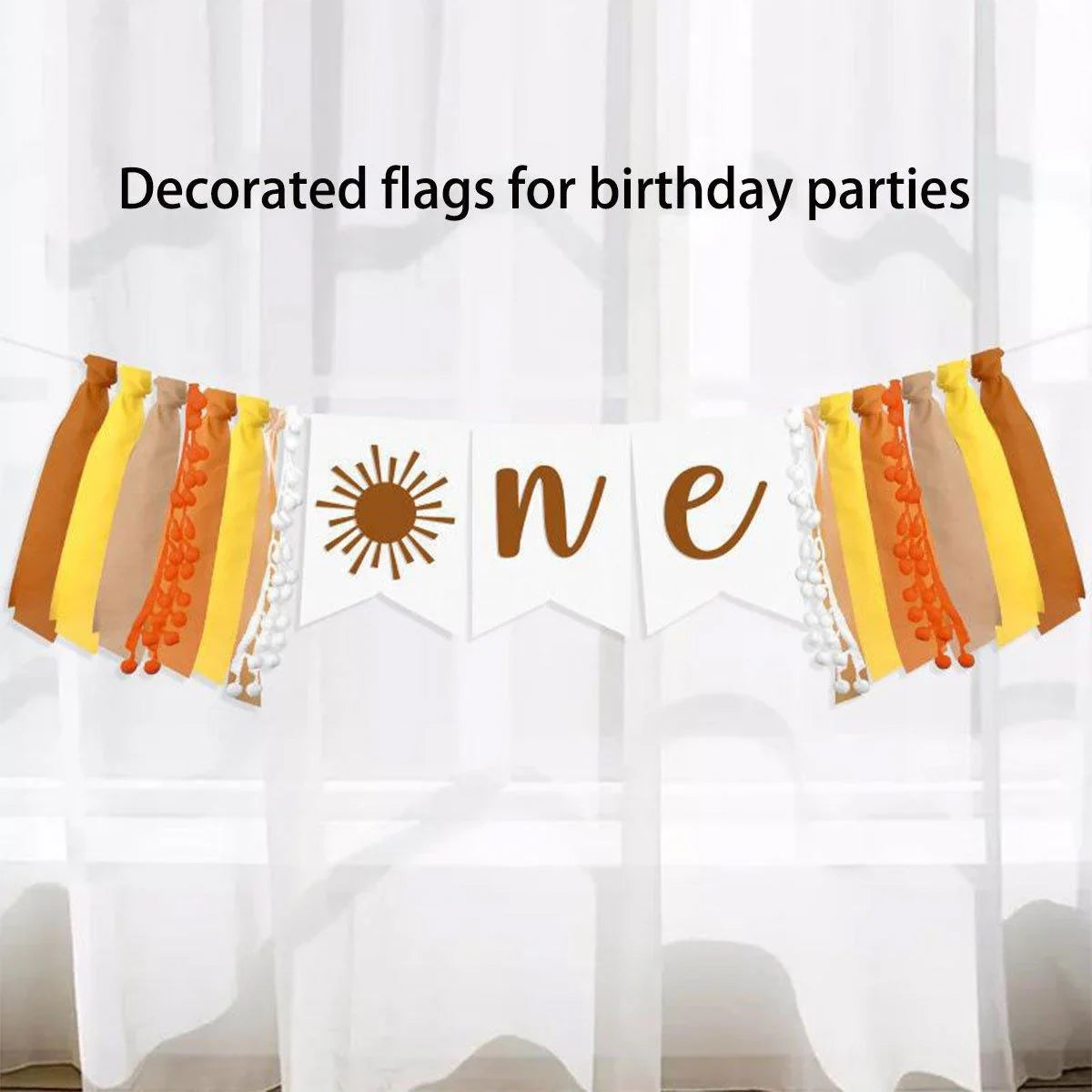 Birthday Party Flag Decoration Sun Theme 1PC