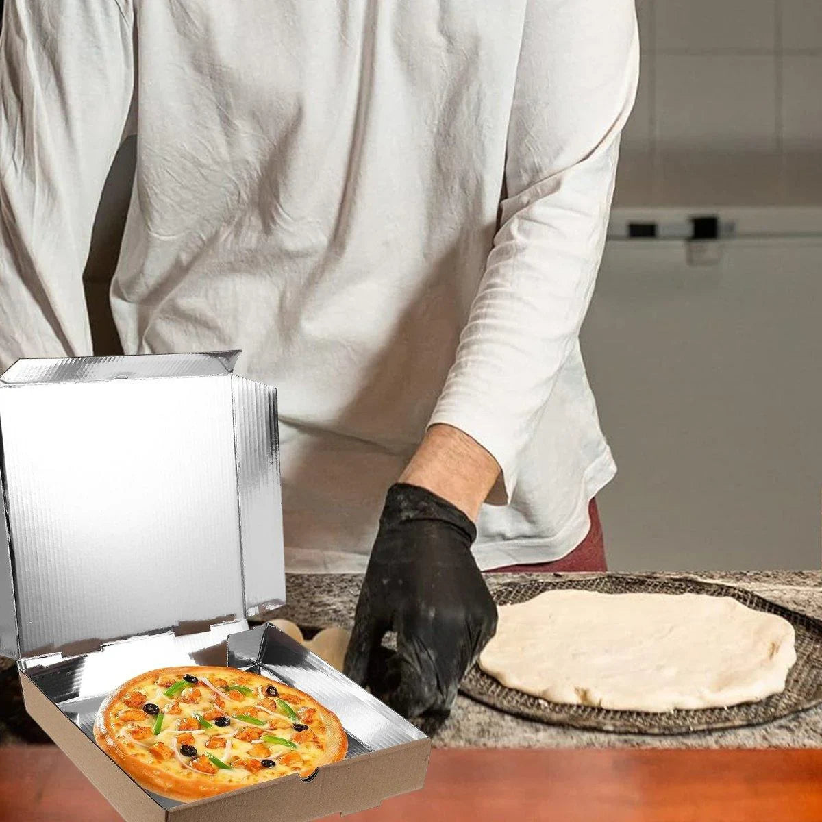 Pizza Boxes Aluminum Foil Lining Heat Retention 50PCS