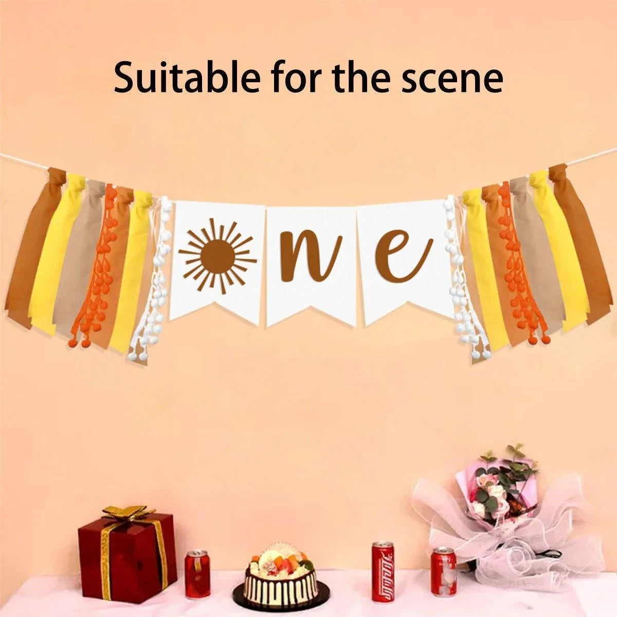 Birthday Party Flag Decoration Sun Theme 1PC