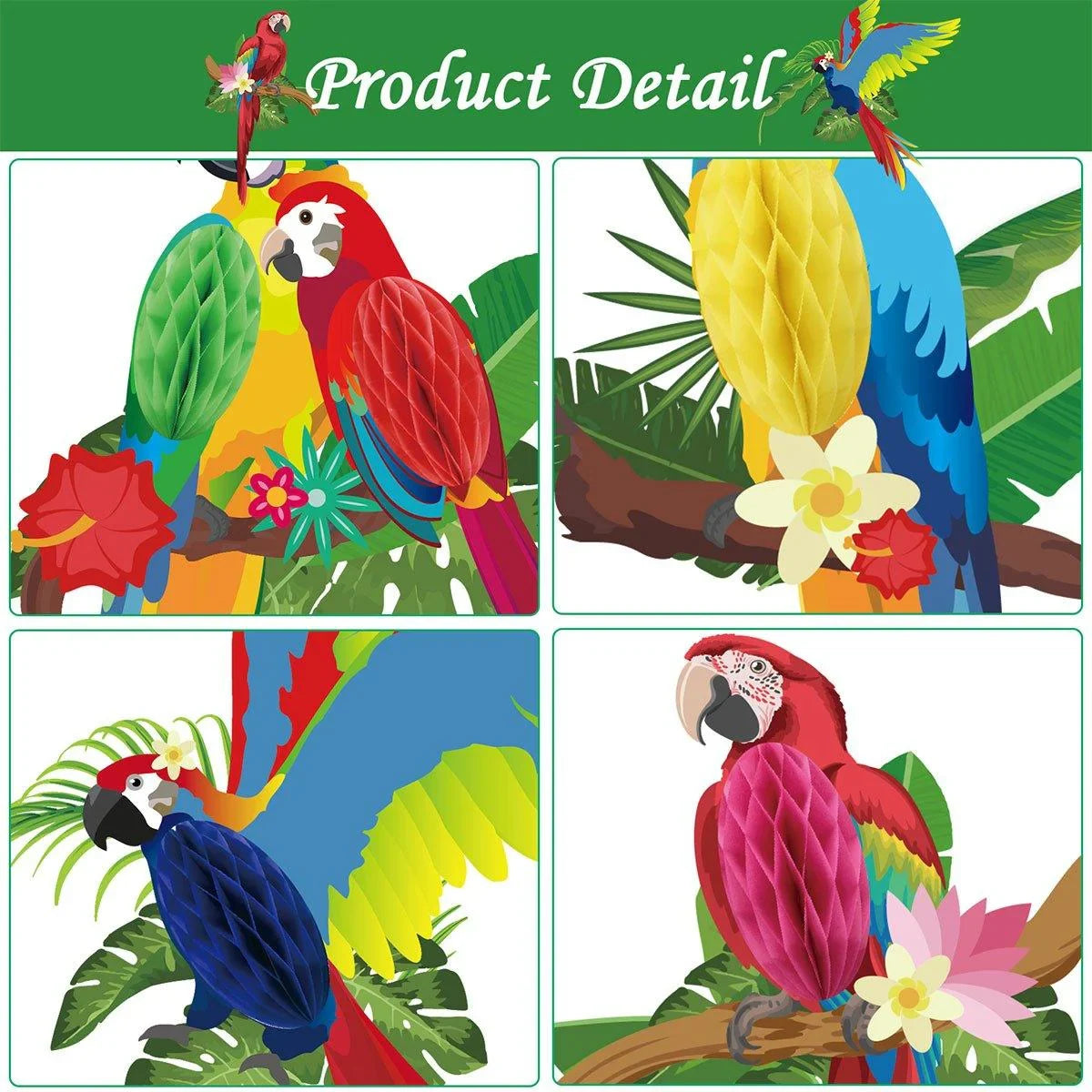 6/9/12pcs Parrot Charm Party Decoration