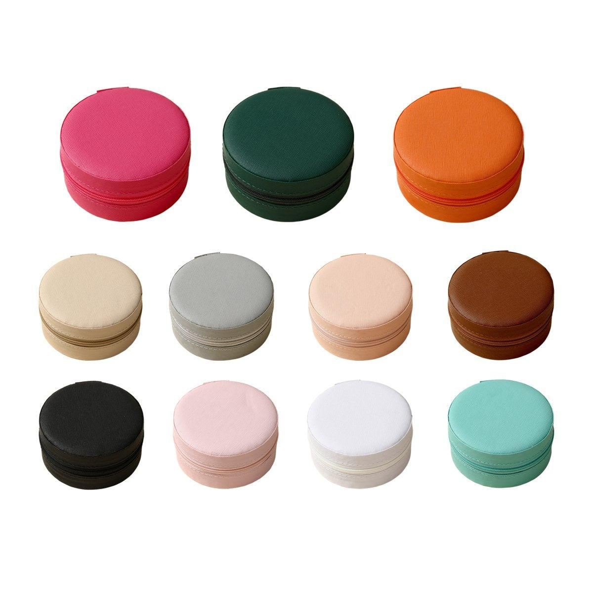 PU Leather Round Jewelry Boxes 1PC