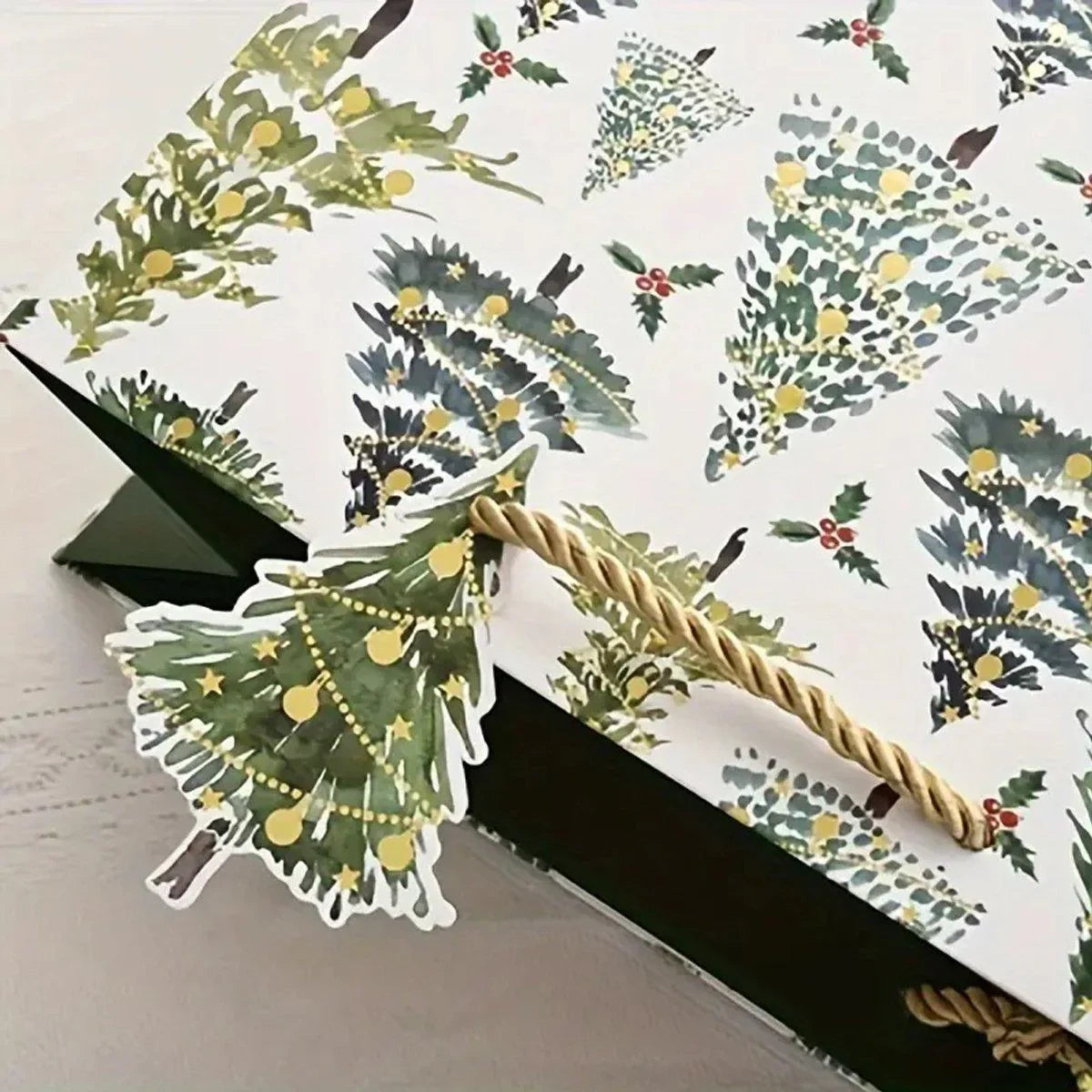 12PCS Christmas Paper Gift Bags Set Xmas Tote