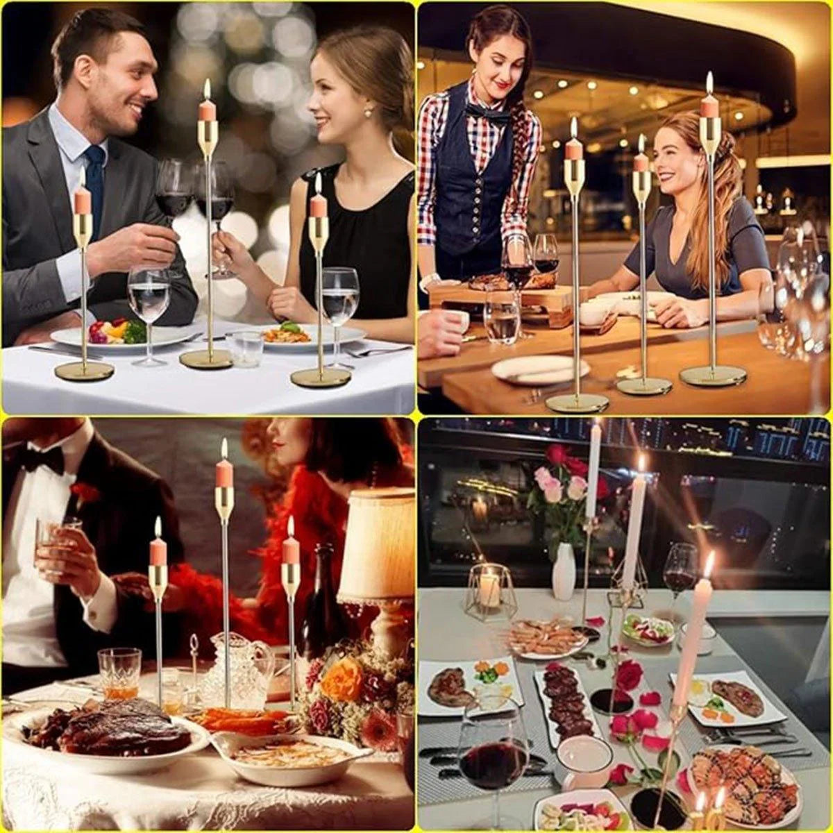 Candle Holder Decoration Crafts 4Colours 3PCS