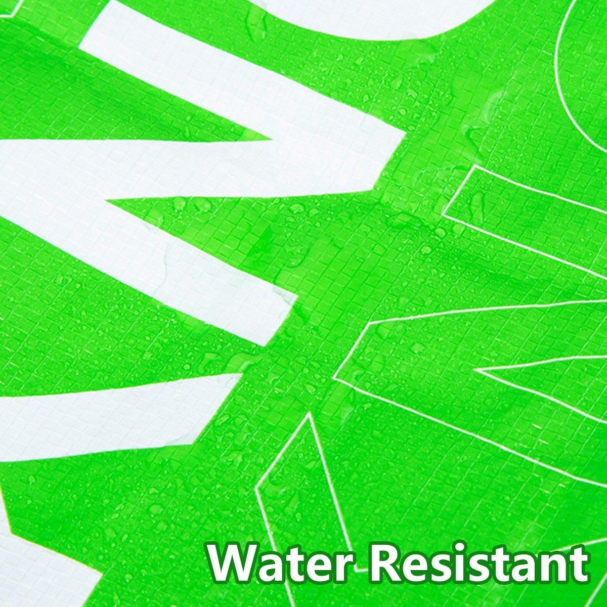 Waterproof Hand-Woven Durable Green Shopping Bags 5PCS