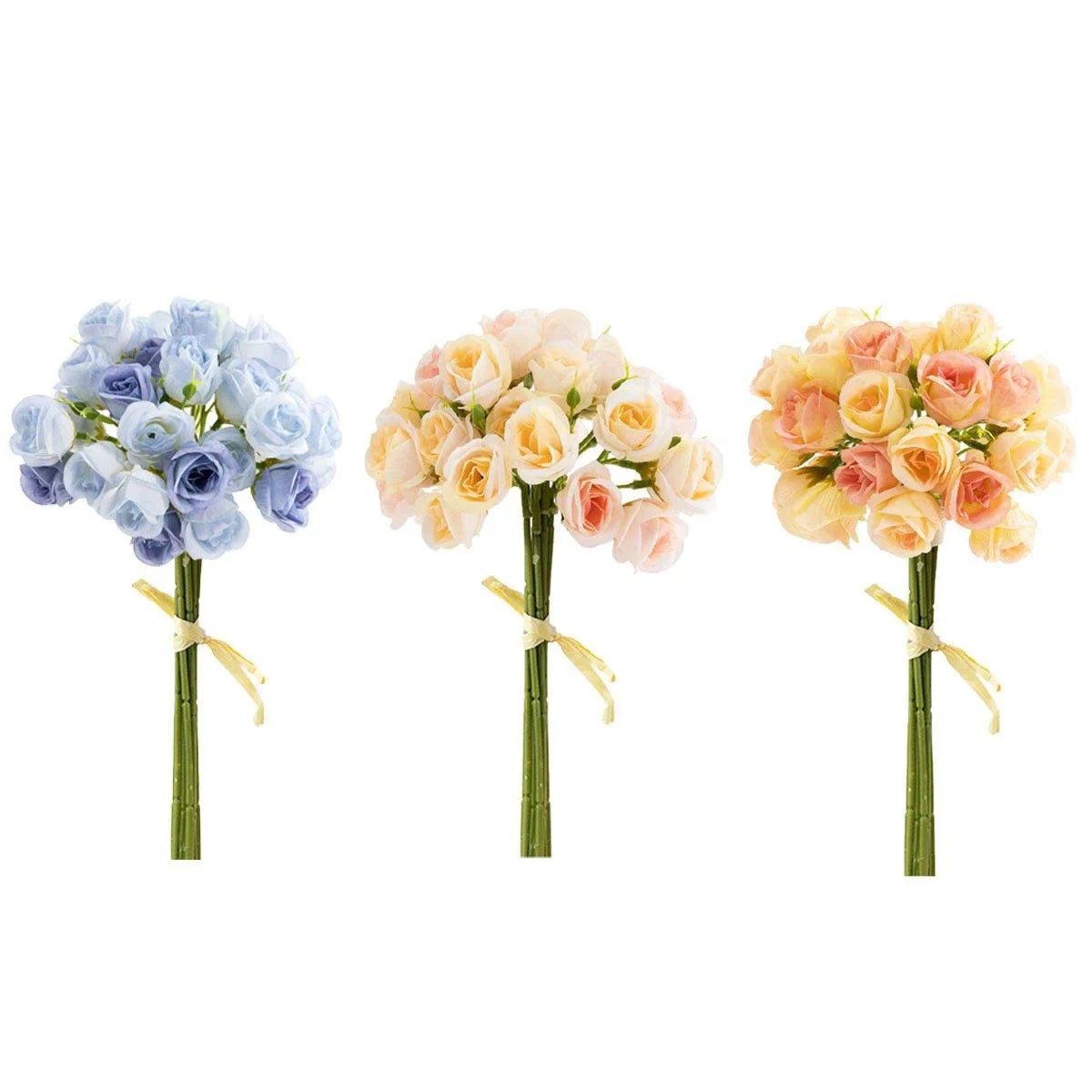27 Head Broken Ice Blue Holding Flower Fake Flowers 2PCS