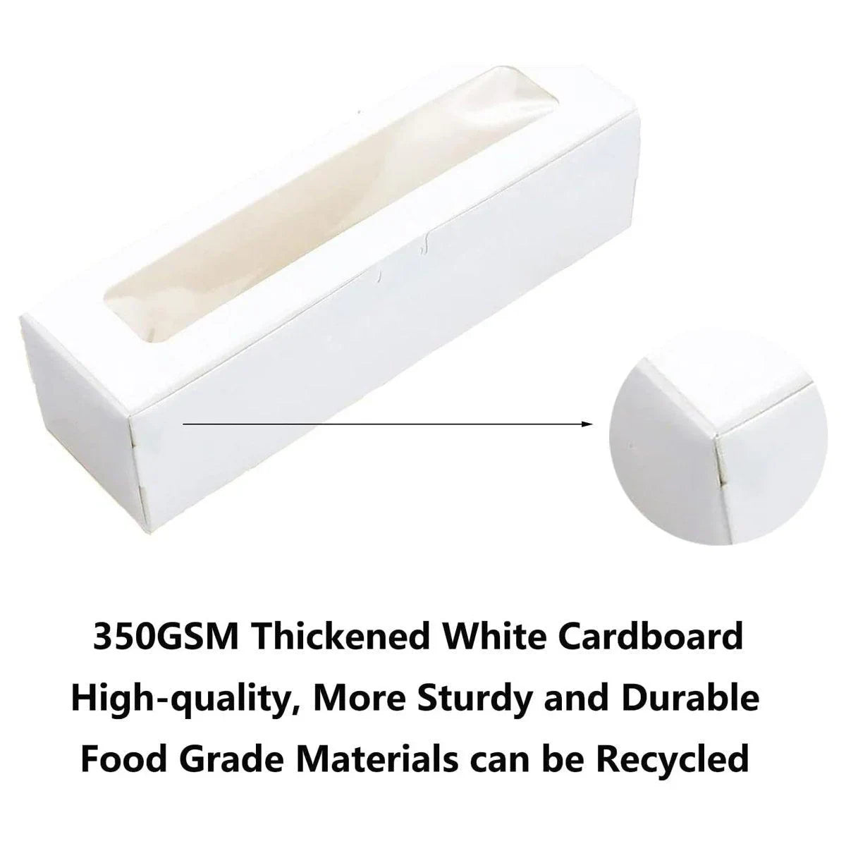 Elevate your dessert presentation with our 50PCS Kraft Paper Macaron Boxes featuring a Transparent Window!