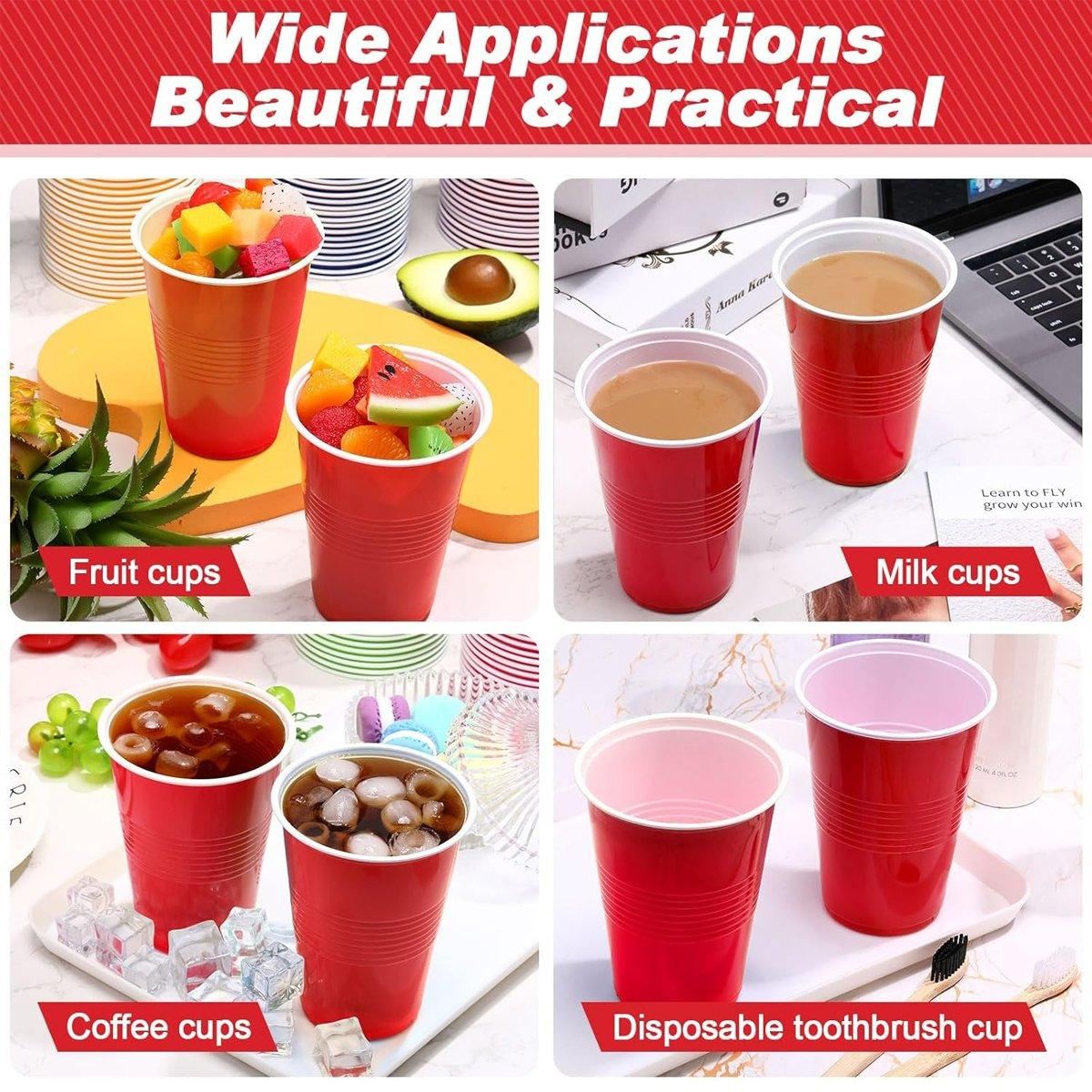 Reusable Red Plastic Party Cups 50PCS