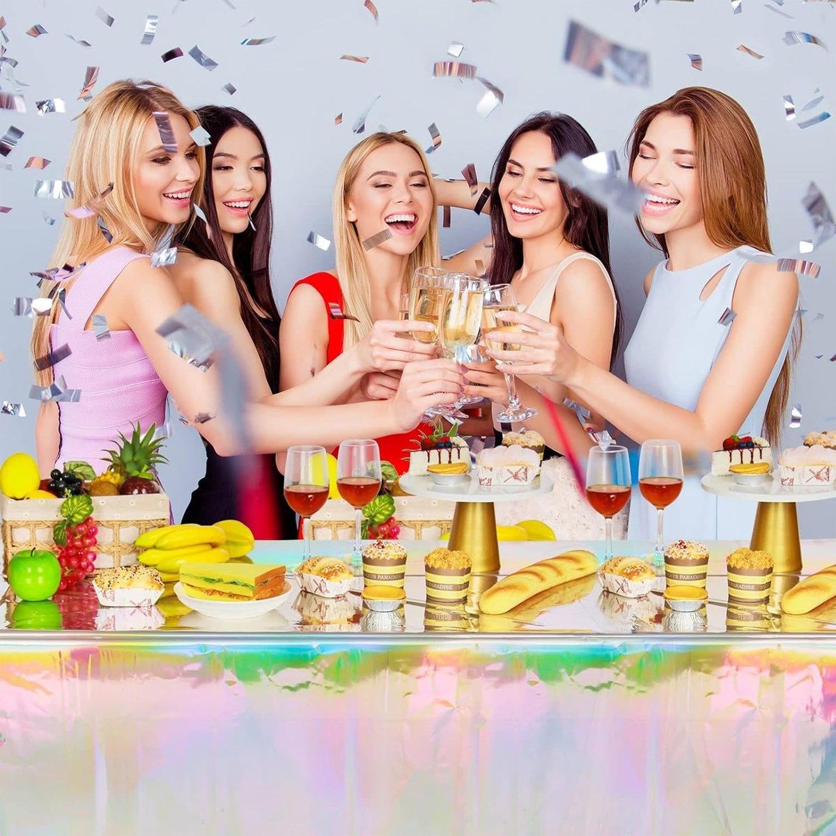 10PCS Disposable Party Decorative Tablecloth Laser Colorful