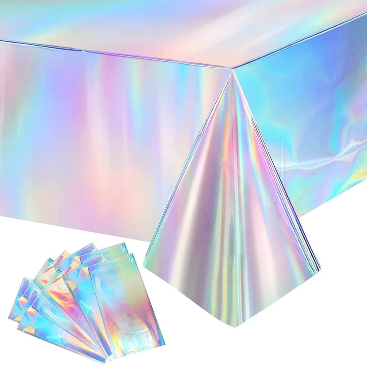 10PCS Disposable Party Decorative Tablecloth Laser Colorful
