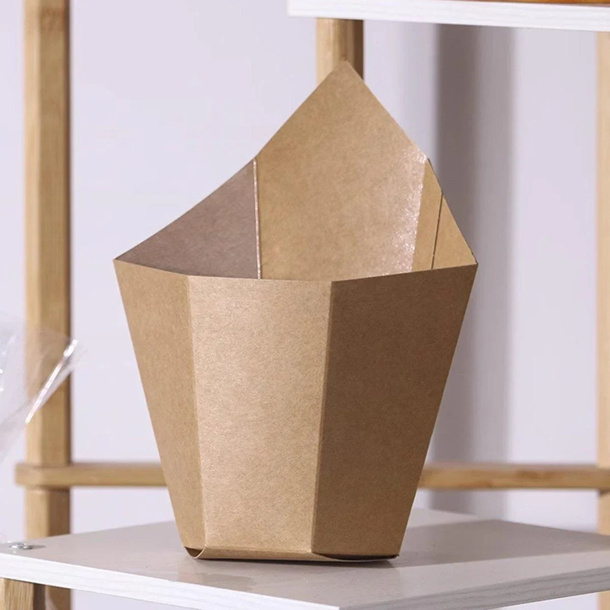 Disposable Folding Hexagon Kraft Paper Cups 100PCS