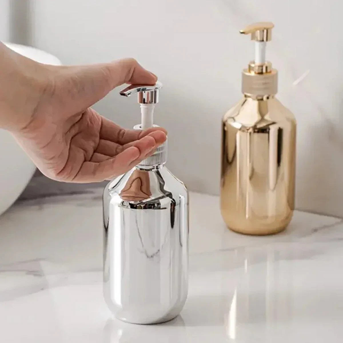Pump Dispensing Bottle 5-Pack Silver and Gold 300ml/500ml