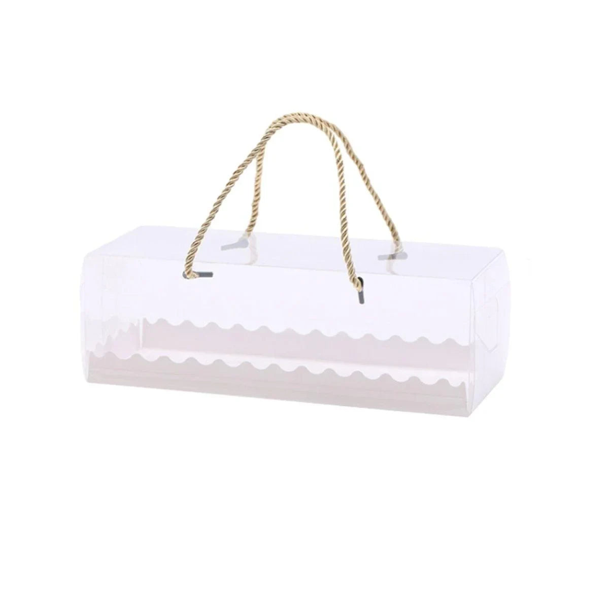 Transparent Plastic Cake Roll Packing Boxes 25PCS