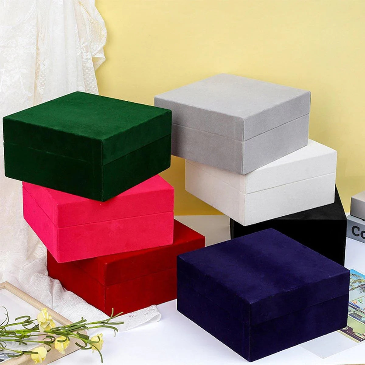 Velvet Wooden Gift Box Luxurious Multi-Colour 1PC