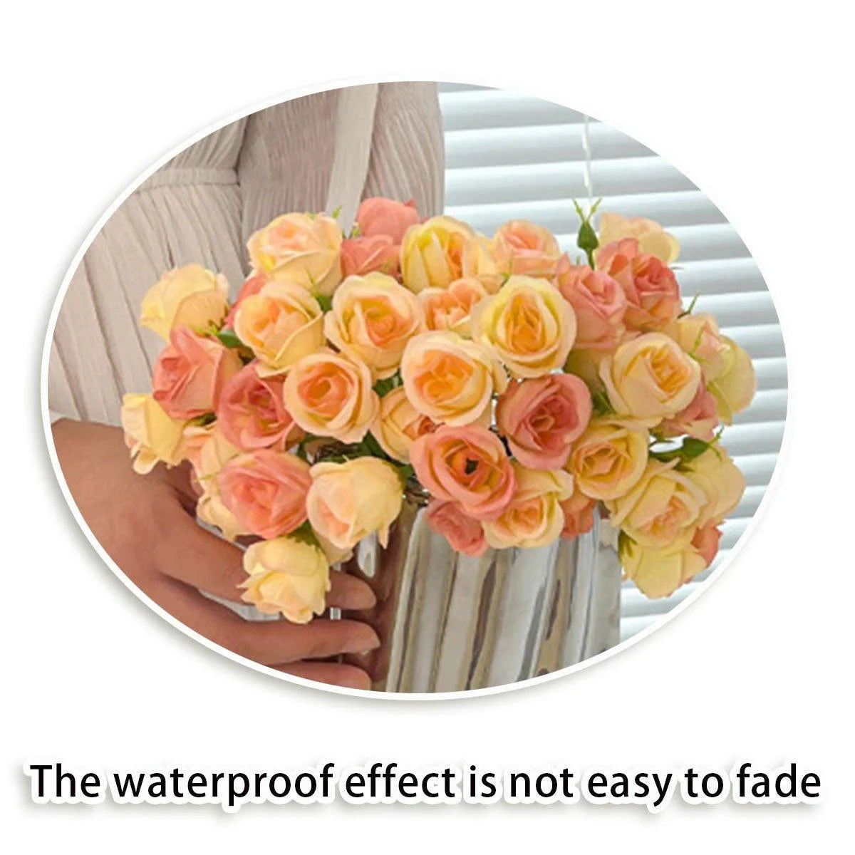 27 Head Broken Ice Blue Holding Flower Fake Flowers 2PCS