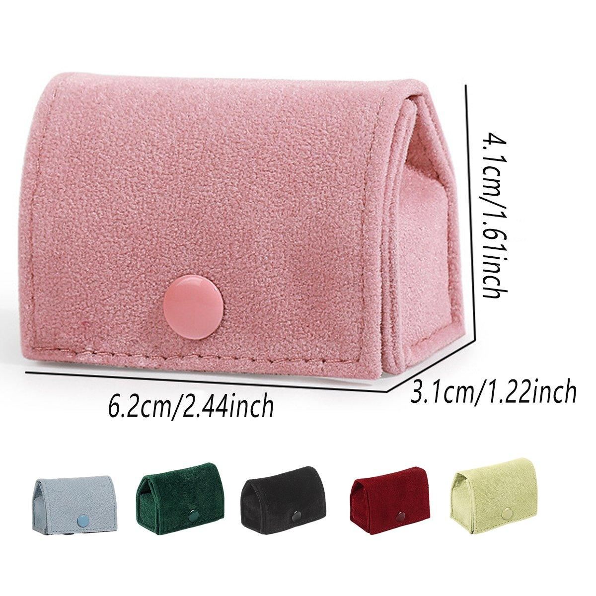 Premium Fabric Mini Rings and Earrings Jewelry Boxes 5PCS