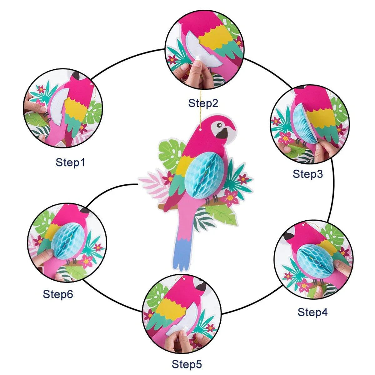 6/9/12pcs Parrot Charm Party Decoration