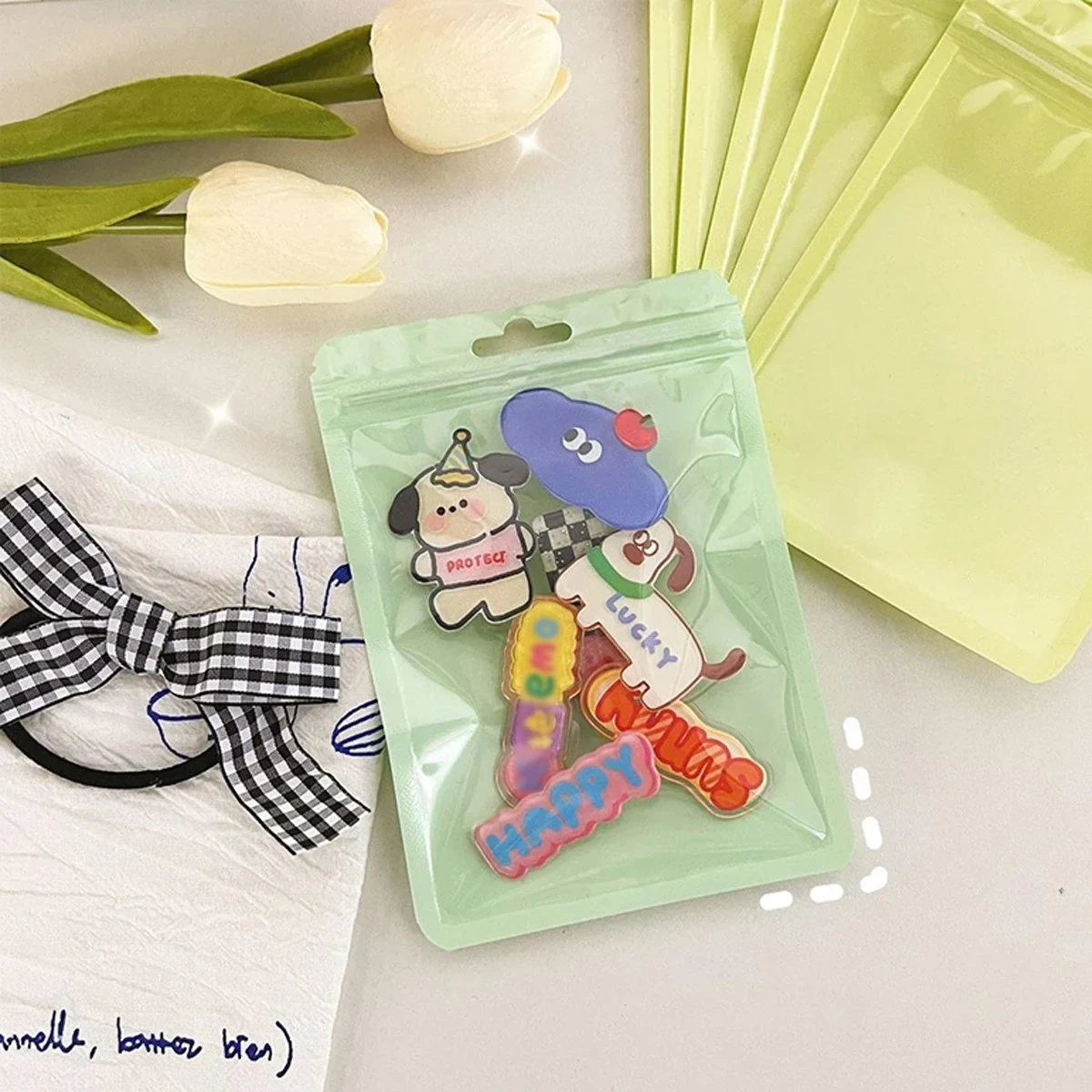 100pcs Colour Zip Lock Bags Transparent Seal Pouches